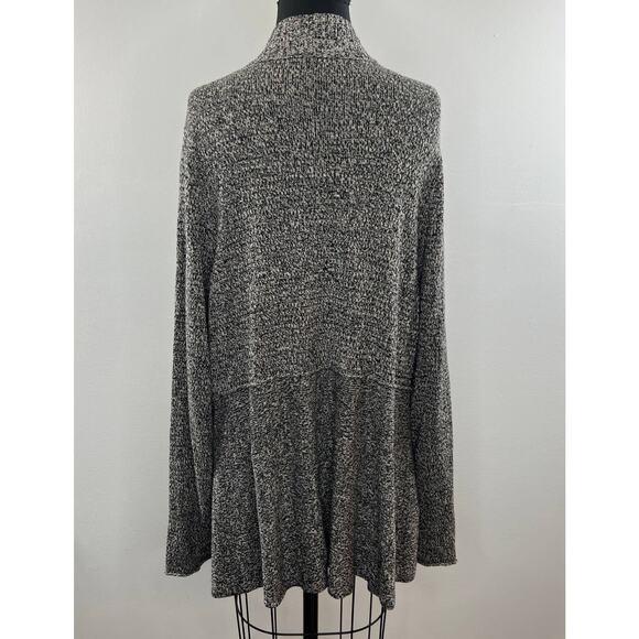 EILEEN FISHER Gray Heather Open Front Long Sleeve Cardigan Sweater Plus 1X - Picture 4 of 4